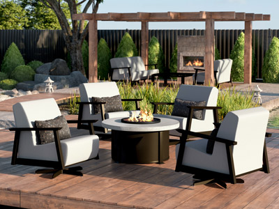 Amazon.com : Ohana Luxury Outdoor Patio Furniture Collection 7 pc Tall Back  Set with Sunbrella Cover (Sunbrella Taupe) with Free Patio Cover : Patio,  Lawn & Garden